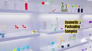 Sala campioni della fabbrica di imballaggi cosmetici