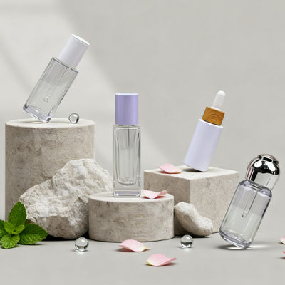 comprare Contagocce in vetro scanalato liscio 20/410 con testa in gomma e vite in plastica per oli essenziali online manufacture