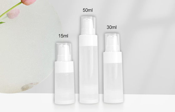 15 ml 30 ml Bottiglia per la cura della pelle senza aria Imballaggio Contenitori semi- trasparenti vuoti per la cura della pelle